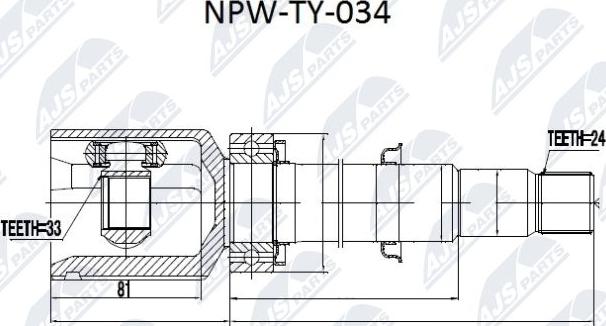 NTY NPW-TY-034 - Jeu de joints, arbre de transmission cwaw.fr