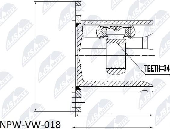 NTY NPW-VW-018 - Jeu de joints, arbre de transmission cwaw.fr