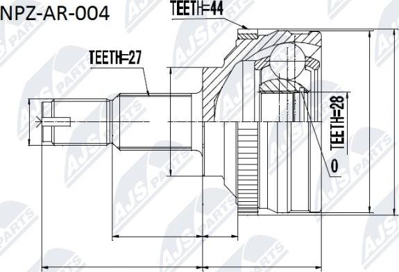 NTY NPZ-AR-004 - Jeu de joints, arbre de transmission cwaw.fr