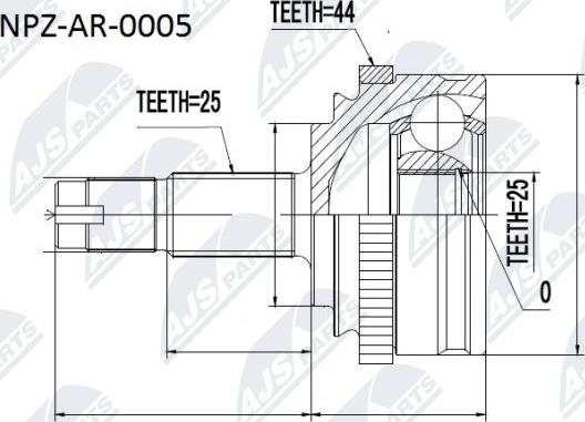 NTY NPZ-AR-005 - Jeu de joints, arbre de transmission cwaw.fr