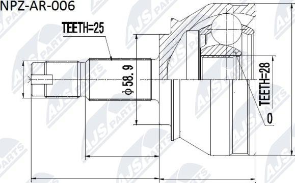 NTY NPZ-AR-006 - Jeu de joints, arbre de transmission cwaw.fr