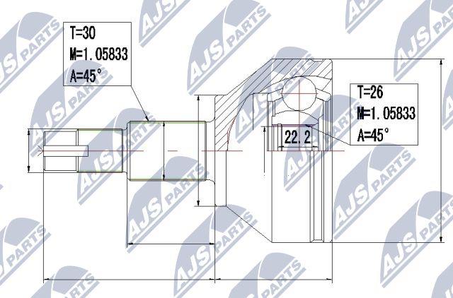 NTY NPZ-AR-014 - Jeu de joints, arbre de transmission cwaw.fr