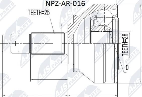 NTY NPZ-AR-016 - Jeu de joints, arbre de transmission cwaw.fr