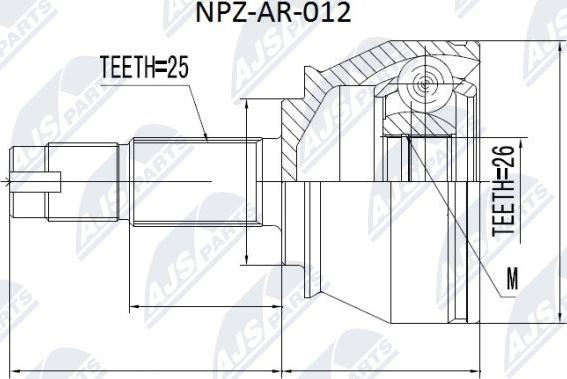 NTY NPZ-AR-012 - Jeu de joints, arbre de transmission cwaw.fr