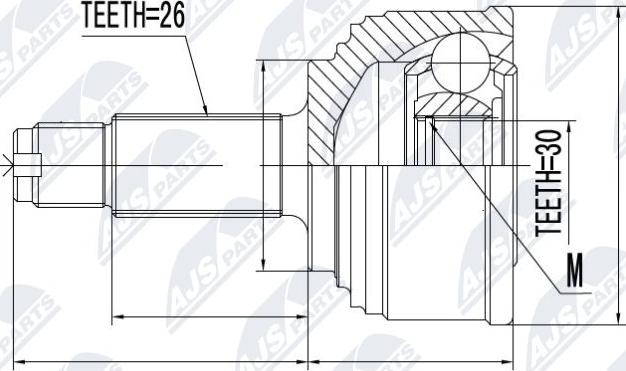 NTY NPZ-HD-014 - Jeu de joints, arbre de transmission cwaw.fr