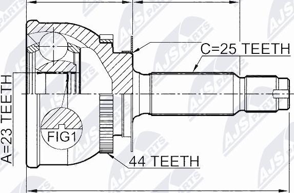 NTY NPZ-HY-549 - Jeu de joints, arbre de transmission cwaw.fr