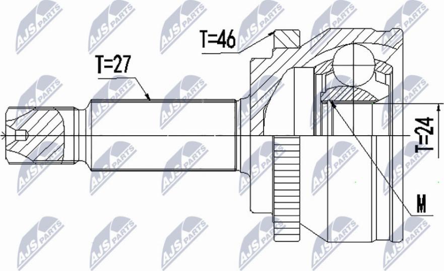 NTY NPZ-HY-557 - Jeu de joints, arbre de transmission cwaw.fr