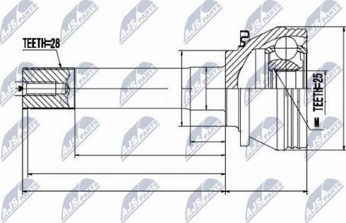 NTY NPZ-HY-529 - Jeu de joints, arbre de transmission cwaw.fr