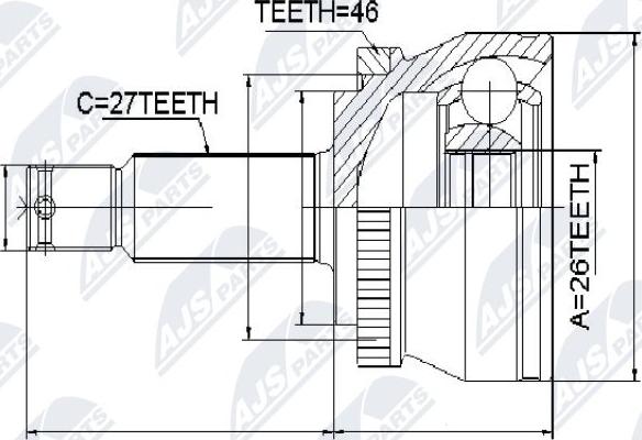 NTY NPZ-KA-307 - Jeu de joints, arbre de transmission cwaw.fr