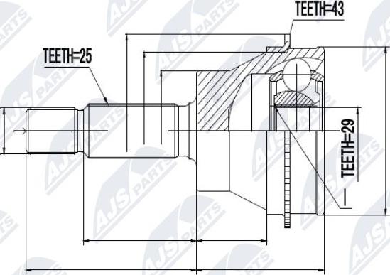 NTY NPZ-MS-018 - Jeu de joints, arbre de transmission cwaw.fr