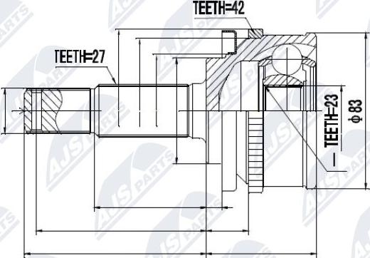 NTY NPZ-NS-037 - Jeu de joints, arbre de transmission cwaw.fr