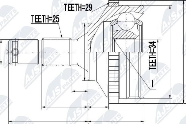 NTY NPZ-PE-015 - Jeu de joints, arbre de transmission cwaw.fr