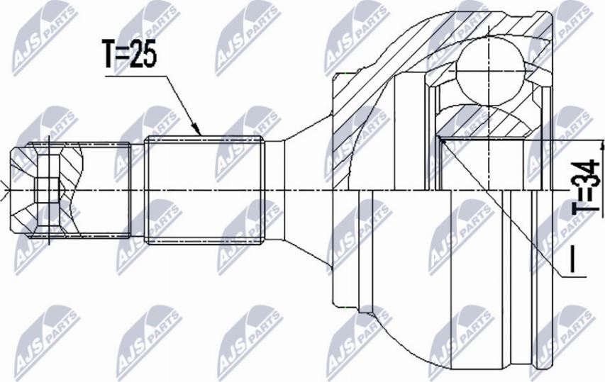 NTY NPZ-PE-034 - Jeu de joints, arbre de transmission cwaw.fr