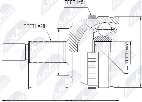 NTY NPZ-RE-013 - Jeu de joints, arbre de transmission cwaw.fr