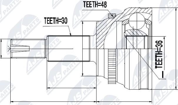 NTY NPZ-TY-066 - Jeu de joints, arbre de transmission cwaw.fr