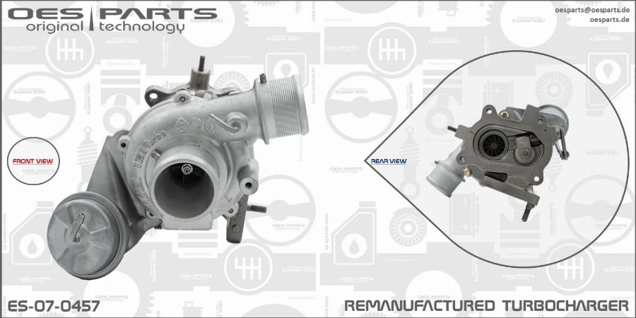 OES PARTS ES-07-0457 - Turbocompresseur, suralimentation cwaw.fr