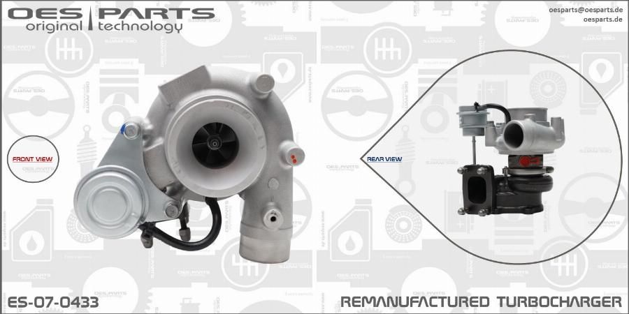 OES PARTS ES-07-0433 - Turbocompresseur, suralimentation cwaw.fr