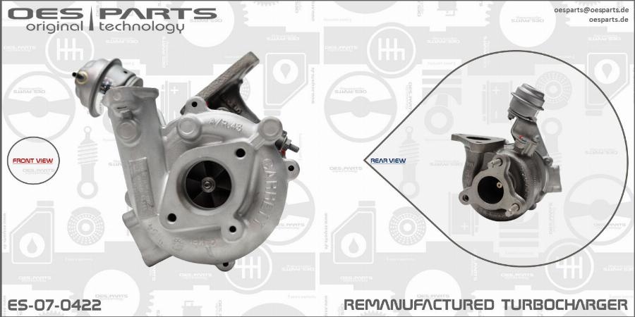 OES PARTS ES-07-0422 - Turbocompresseur, suralimentation cwaw.fr