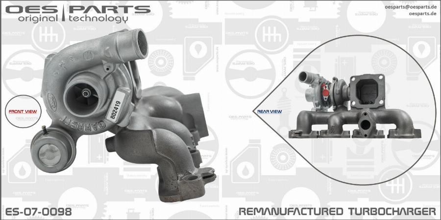 OES PARTS ES-07-0098 - Turbocompresseur, suralimentation cwaw.fr