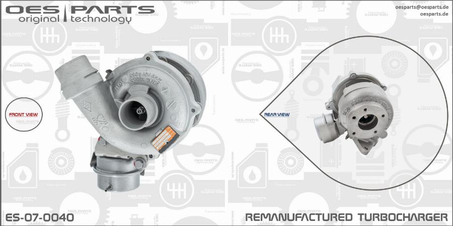 OES PARTS ES-07-0040 - Turbocompresseur, suralimentation cwaw.fr