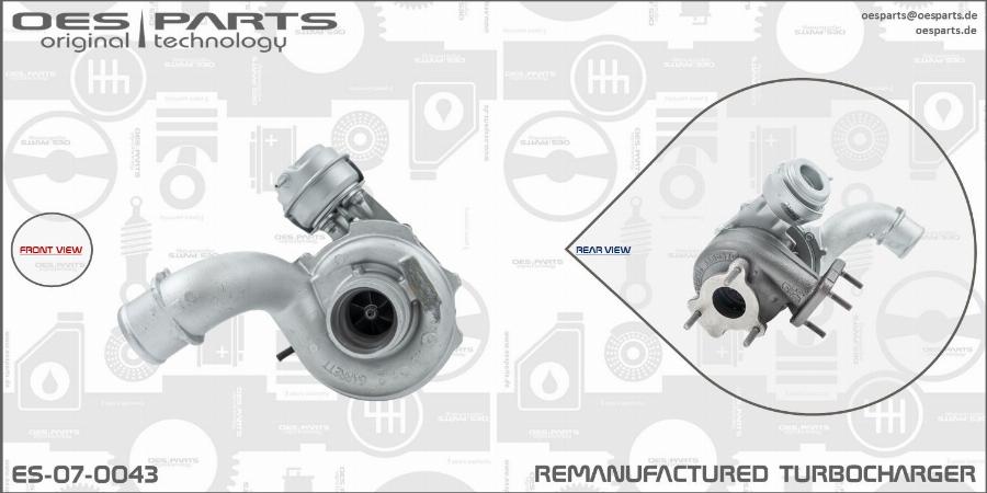 OES PARTS ES-07-0043 - Turbocompresseur, suralimentation cwaw.fr