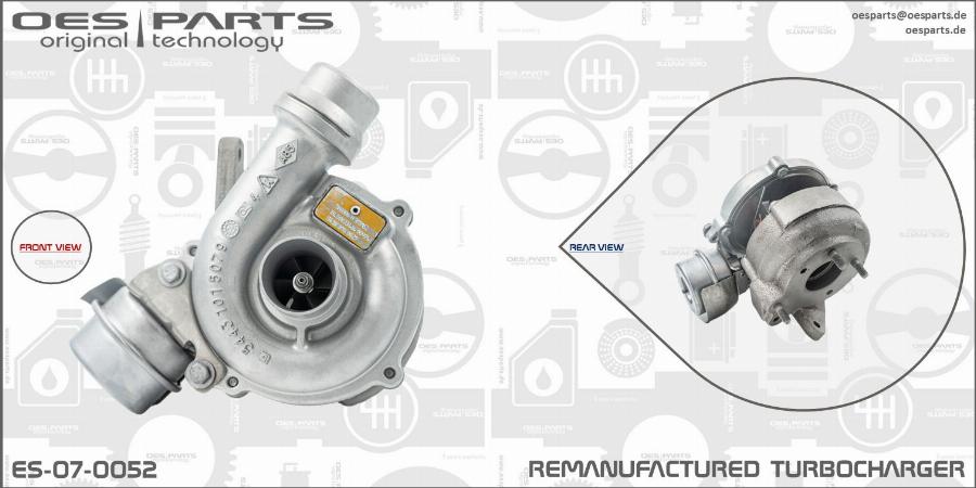 OES PARTS ES-07-0052 - Turbocompresseur, suralimentation cwaw.fr