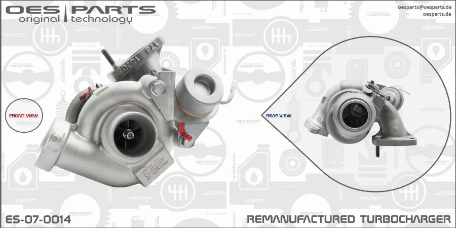 OES PARTS ES-07-0014 - Turbocompresseur, suralimentation cwaw.fr