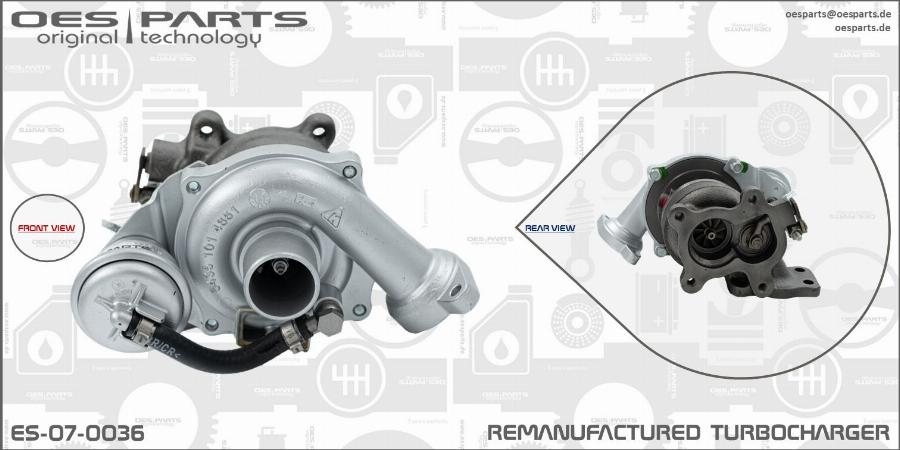 OES PARTS ES-07-0036 - Turbocompresseur, suralimentation cwaw.fr