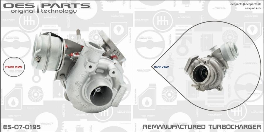 OES PARTS ES-07-0195 - Turbocompresseur, suralimentation cwaw.fr