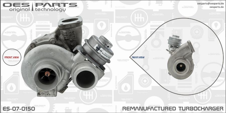 OES PARTS ES-07-0150 - Turbocompresseur, suralimentation cwaw.fr