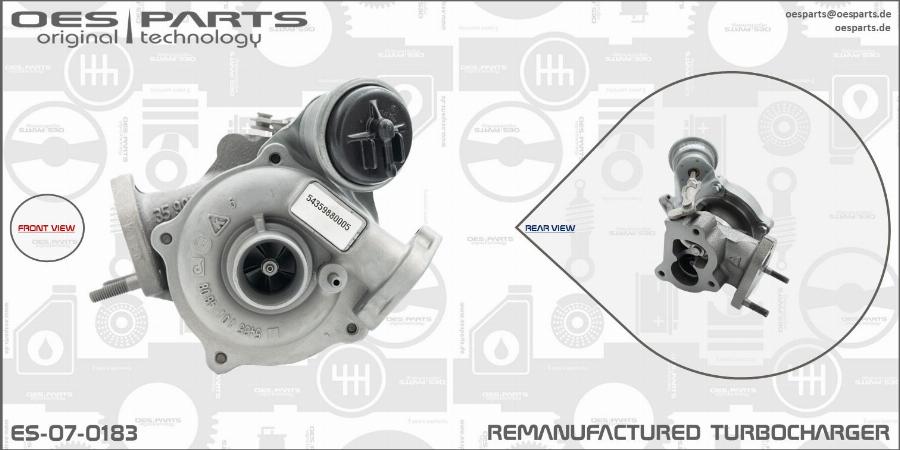 OES PARTS ES-07-0183 - Turbocompresseur, suralimentation cwaw.fr