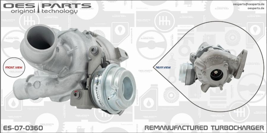 OES PARTS ES-07-0360 - Turbocompresseur, suralimentation cwaw.fr