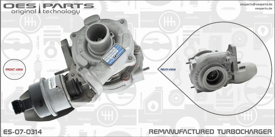 OES PARTS ES-07-0314 - Turbocompresseur, suralimentation cwaw.fr