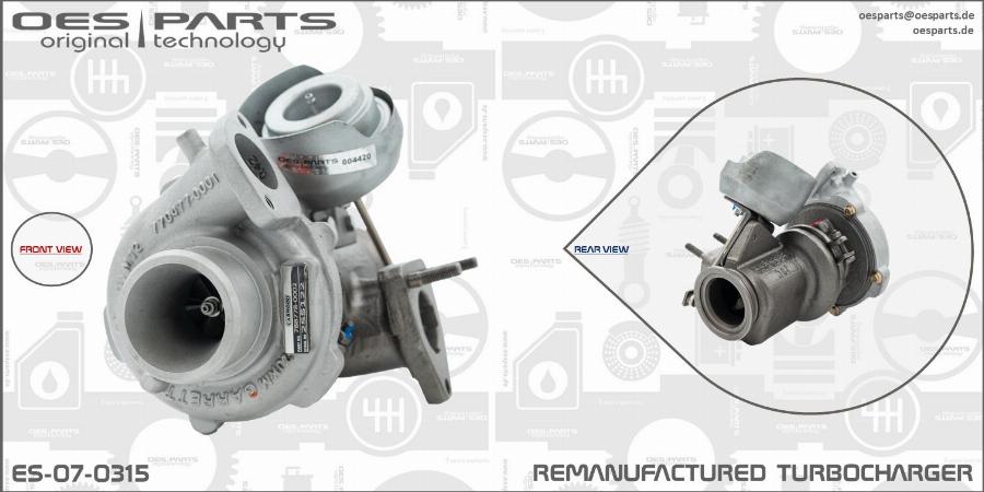 OES PARTS ES-07-0315 - Turbocompresseur, suralimentation cwaw.fr