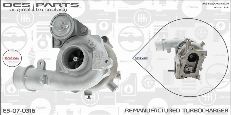 OES PARTS ES-07-0316 - Turbocompresseur, suralimentation cwaw.fr