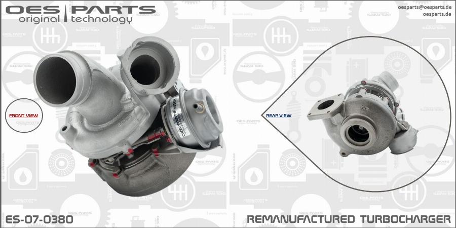 OES PARTS ES-07-0380 - Turbocompresseur, suralimentation cwaw.fr