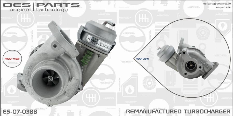 OES PARTS ES-07-0388 - Turbocompresseur, suralimentation cwaw.fr