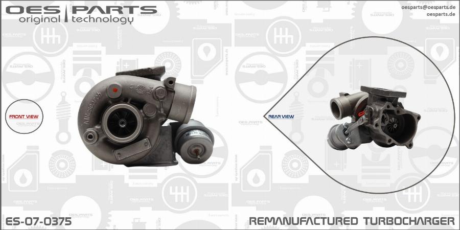 OES PARTS ES-07-0375 - Turbocompresseur, suralimentation cwaw.fr