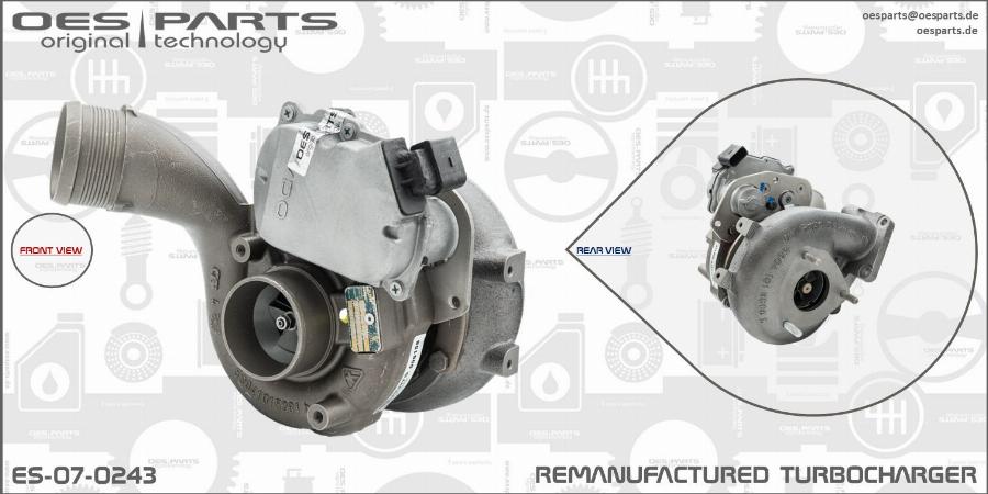 OES PARTS ES-07-0243 - Turbocompresseur, suralimentation cwaw.fr