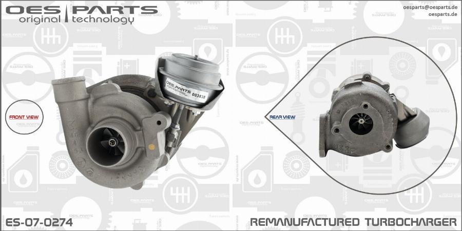 OES PARTS ES-07-0274 - Turbocompresseur, suralimentation cwaw.fr