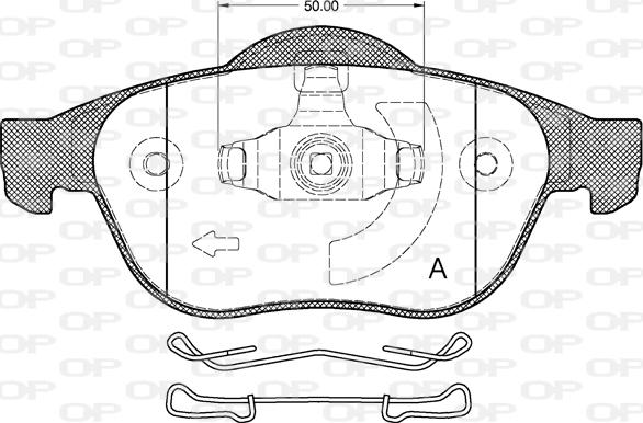 Open Parts BPA0843.20 - Kit de plaquettes de frein, frein à disque cwaw.fr