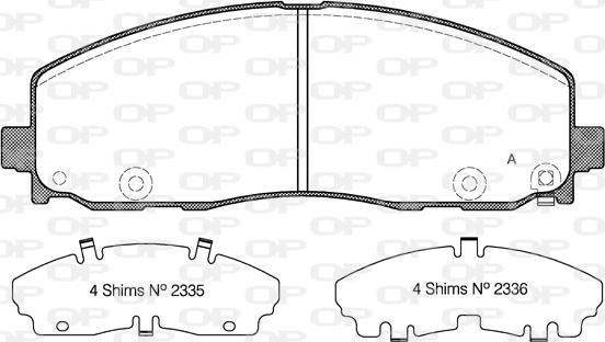 Open Parts BPA1484.04 - Kit de plaquettes de frein, frein à disque cwaw.fr