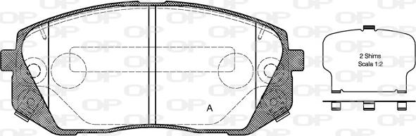 Open Parts BPA1302.22 - Kit de plaquettes de frein, frein à disque cwaw.fr