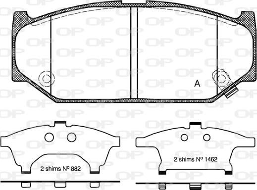 Open Parts BPA1381.12 - Kit de plaquettes de frein, frein à disque cwaw.fr