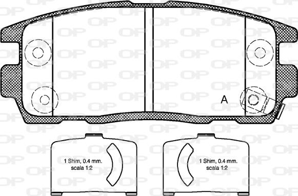 Open Parts BPA1260.12 - Kit de plaquettes de frein, frein à disque cwaw.fr