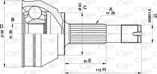 Open Parts CVJ5463.10 - Jeu de joints, arbre de transmission cwaw.fr