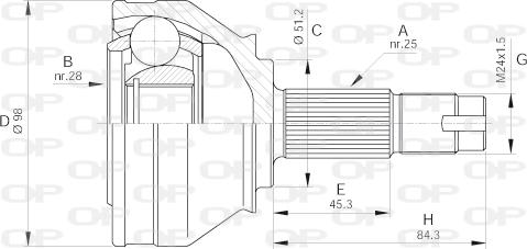 Open Parts CVJ5438.10 - Jeu de joints, arbre de transmission cwaw.fr