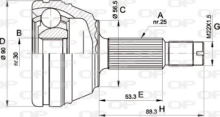 Open Parts CVJ5351.10 - Jeu de joints, arbre de transmission cwaw.fr