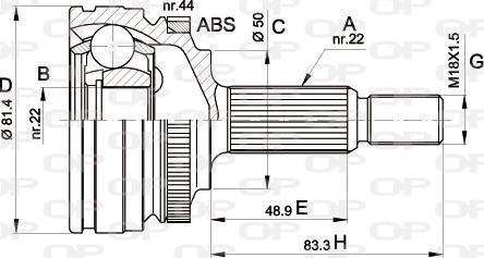 Open Parts CVJ5266.10 - Jeu de joints, arbre de transmission cwaw.fr