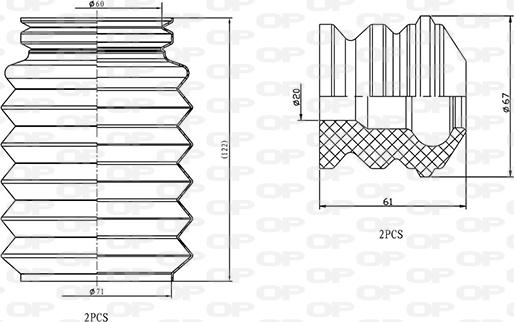 Open Parts DCK5097.04 - Kit de protection contre la poussière, amortisseur cwaw.fr